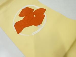 リサイクル　丸に扇模様刺繍名古屋帯